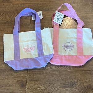 Pink and Purple Totes with Decorative Design